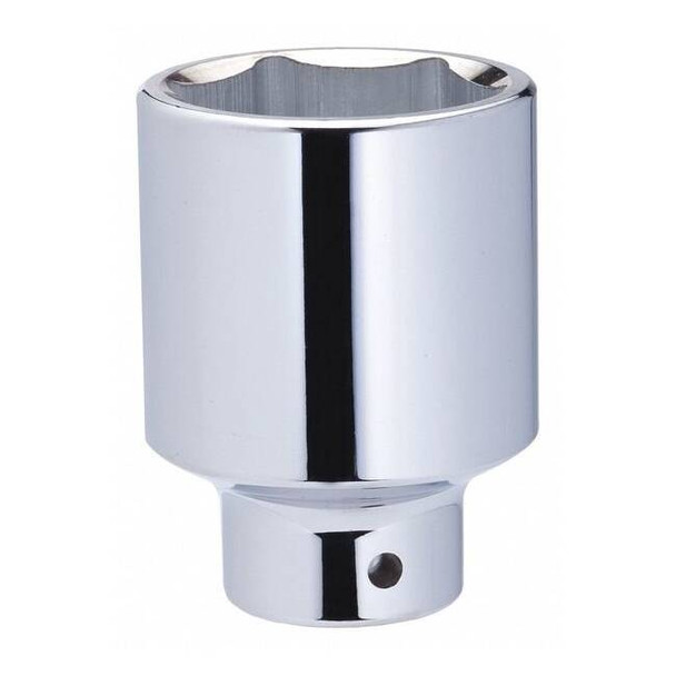 WESTWARD 3/4 in Drive, 22mm Metric Socket, 6 Points,  Steel, Chrome, 22 mm