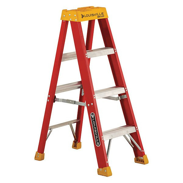 Louisville 4 ft Fiberglass Stepladder, 300 lb Capacity L-3016-04