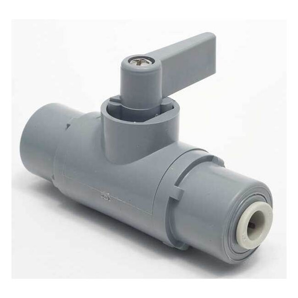 Manufacturer Varies 1/4" Push PVC Ball Valve Inline, Handle Type: Flag 7104590