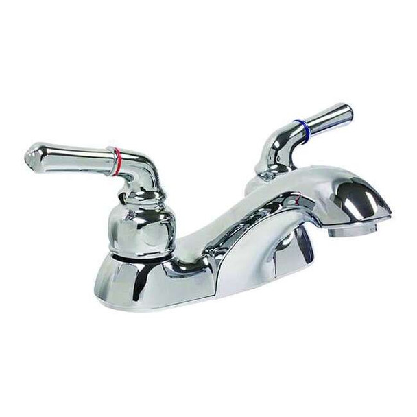 Dominion Faucets Manual Mid Arc Bathroom Faucet, 4" Mount, Chrome 2 Hole 77-1190