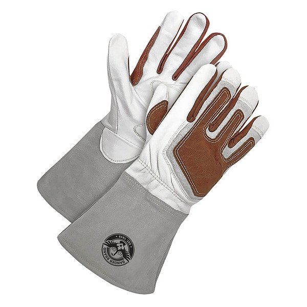60-1-1940 Welding Gloves, Gauntlet Cuff, Wing Thumb, Premium Goatskin, M, 1 PR