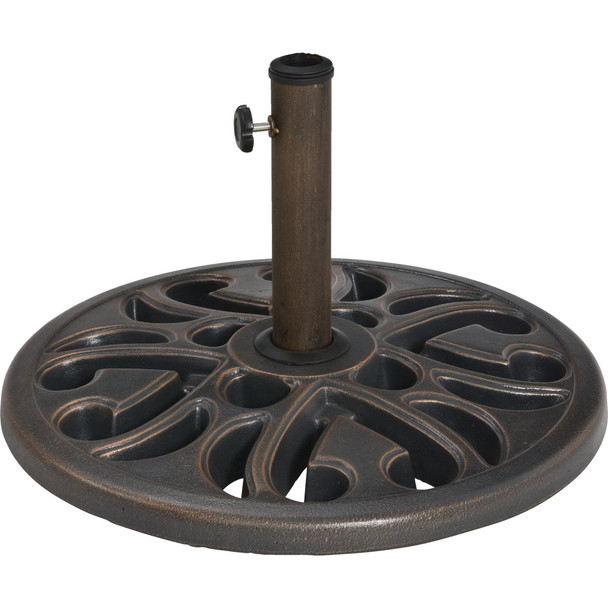 Outdoor Expressions 20 In. Round Bronze Polyresin Umbrella Base SL-USC-47 BRZ