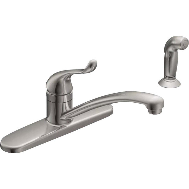 Moen Adler 1-Handle Lever Kitchen Faucet with Side Spray, Chrome CA87530