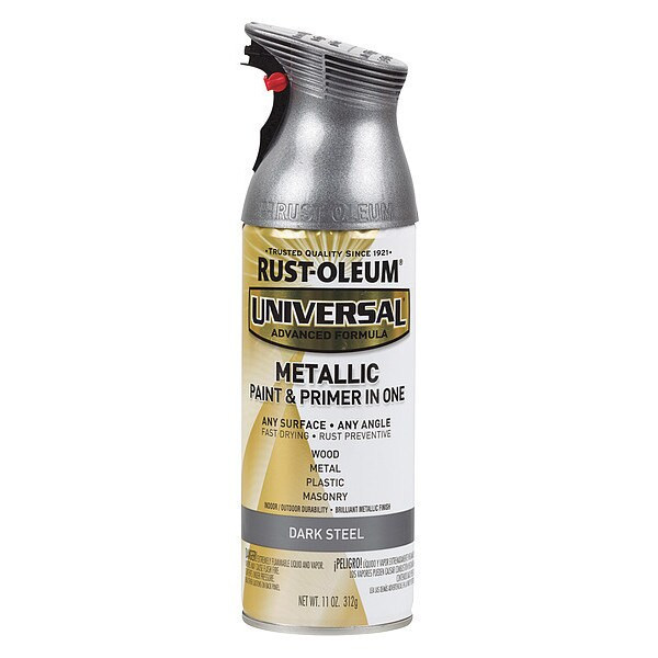 Rust-Oleum Spray Paint, Dark Steel, Metallic, Solvent, 11 oz 262662