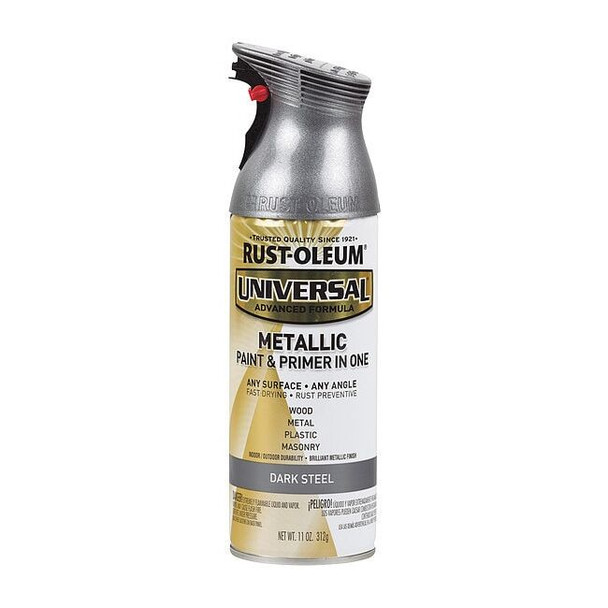 Rust-Oleum Spray Paint, Dark Steel, Metallic, Solvent, 11 oz 262662