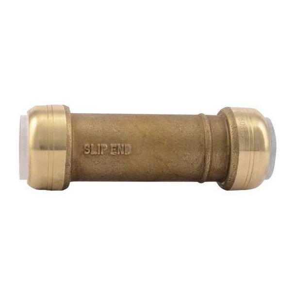 Sharkbite Push-Fit Coupling Fitting, 3/4 in Tube Size, Brass, Brass UIP3016