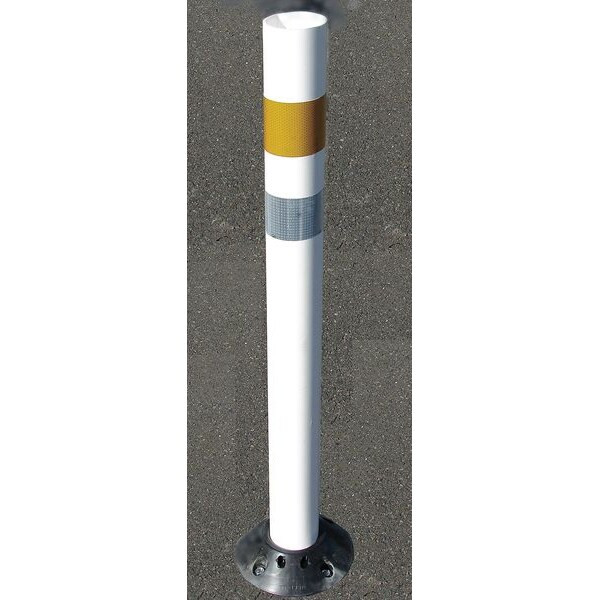 Channelizer Post and Base, Round, ,Polyurethane White, 36" L
