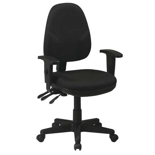 Desk Chair Desk Chair, Adjustable Arms, 15-1/4" to 20-1/2" Height, Fabric, Black