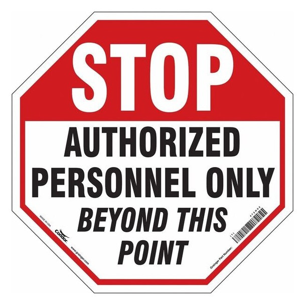 Condor Safety Sign, 24 in H, 24 in W, Vinyl, Octagon, English, 472H02 472H02