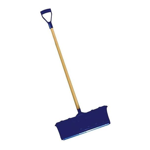 Snow Shovel, 22 1/4 in W x Aluminum, Plastic Blade, 42 in L Wood Handle