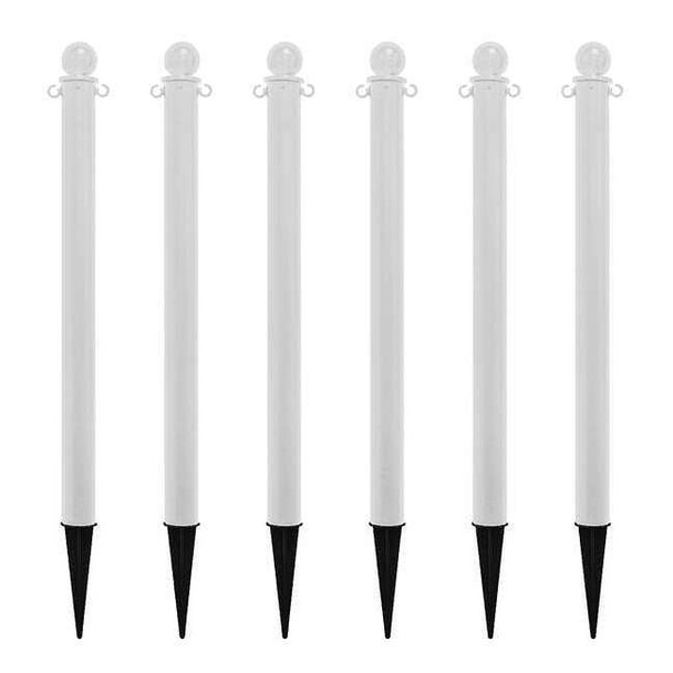 Manufacturer Varies Ground Post,White,35inH,Polyethylene,PK6 95401-6