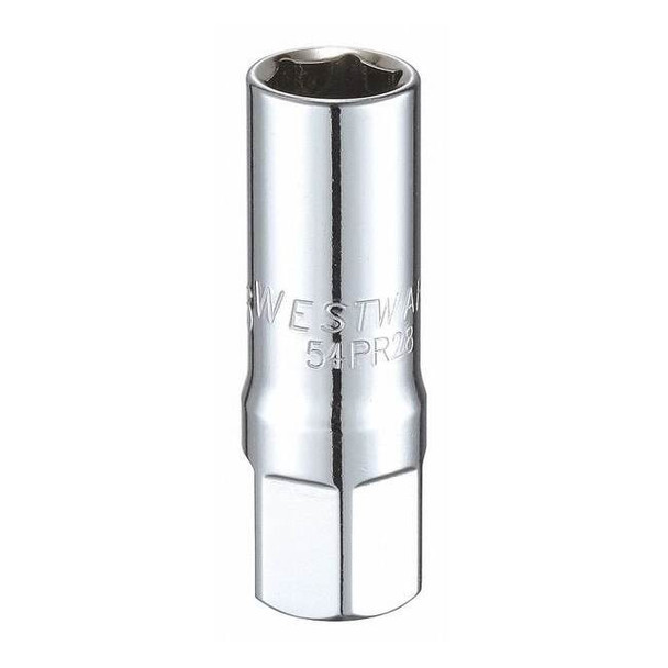 WESTWARD 1/2 in Drive, SAE Socket, 6 Points, Spark Plug 9/16 in, Steel