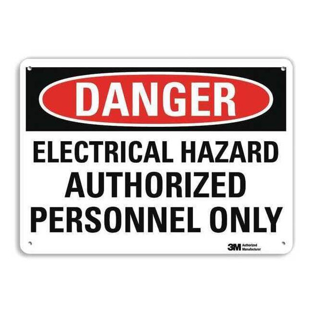Lyle Danger Sign,4 Hole Mount,14inWx10inH, U3-1407-RA_14X10 U3-1407-RA_14X10