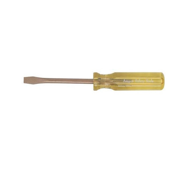 Ampco Safety Tools Non-Sparking Slotted Screwdriver 1/8 in Round S-34