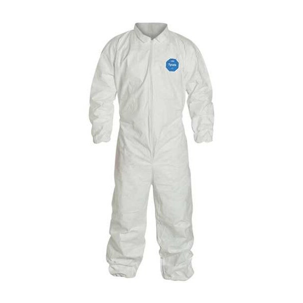 Dupont Coveralls,4XL,Wht,Tyvek 400,PK25 TY125SWH4X002500