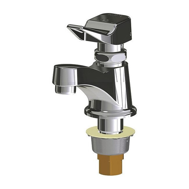 Metering Single Hole Mount, 1 Hole Low Arc Bathroom Faucet, Chrome plated