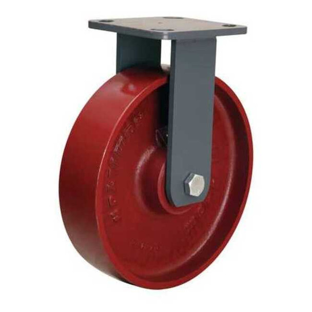 Hamilton Plte Caster,Rgd,Cast Irn,8 in,1500 lb,Rd R-WH-8MB