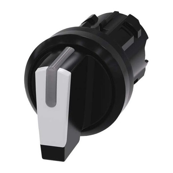 Siemens ShortHandSelectSwtch,Illum,Wht,3Pos,22mm 3SU1002-2BP60-0AA0