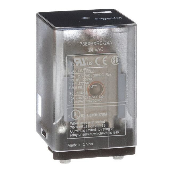 Plug-In, General Purpose Relay, Square, 10 A, 8 Pins, Blade Terminal