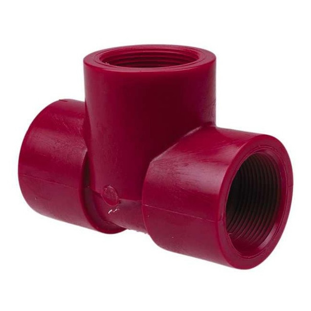Nibco PVDF,Tee,1/2inFNPT,1/2inNPT,1/2inNPT 651233 1/2