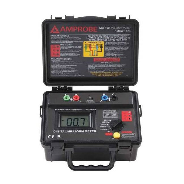 Amprobe Milli Ohm Meter,0-2000 Ohms MO-100