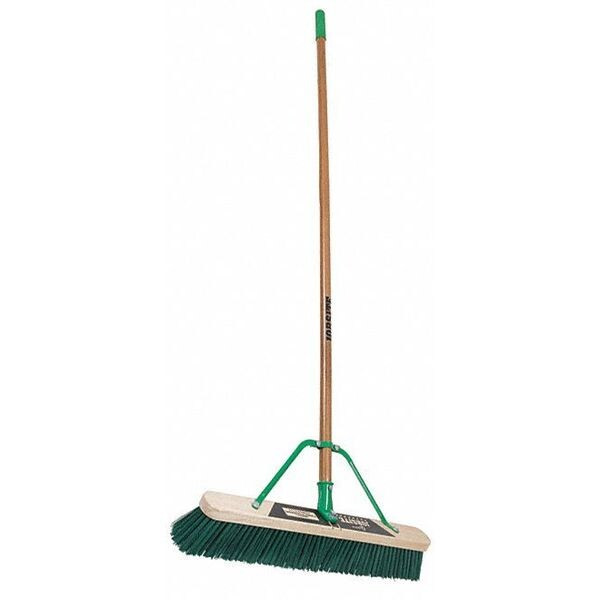 Quickie 24 in Sweep Face Push Broom, Stiff, Synthetic, Green 868SU