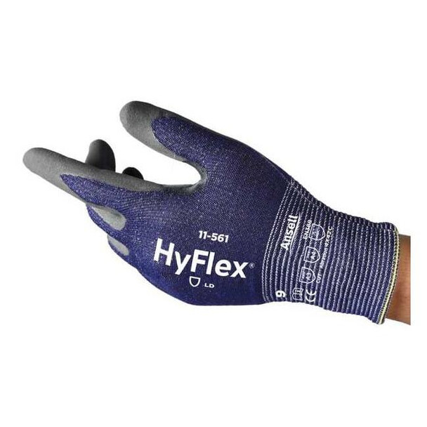 Ansell Knit Gloves, Cut Level A3 ,Dipped ,Nitrile ,Smooth ,6 1 PR 11-561