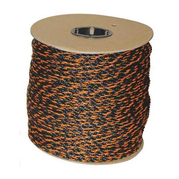 Rope, 600ft, Blk/Orng, 790lb., Polyprpylne
