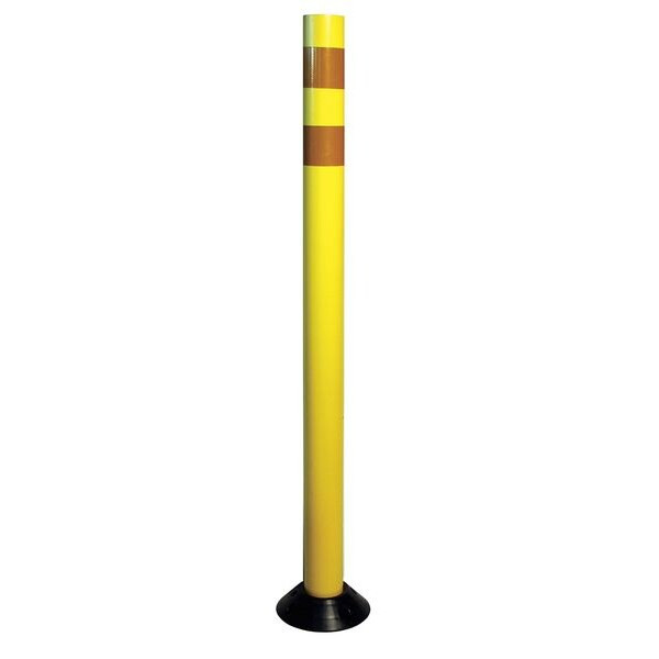 Channelizer Post and Base, Round, ,Polyurethane Yellow, 28" L