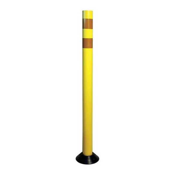 Channelizer Post and Base, Round, ,Polyurethane Yellow, 28" L
