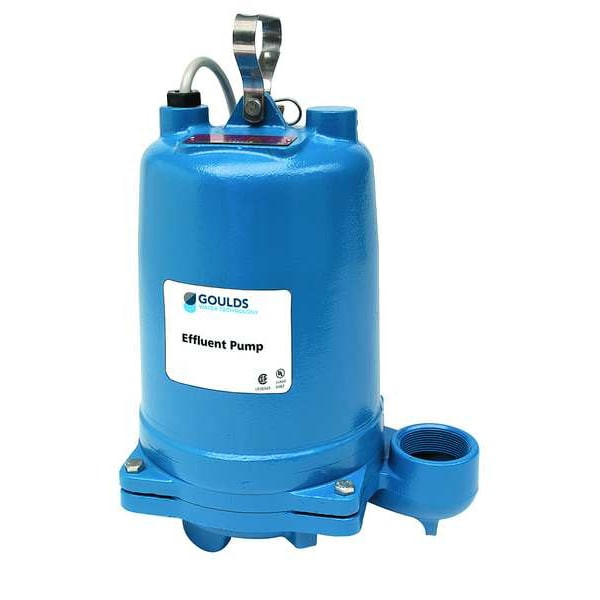 Goulds Submersible Effluent Pump,1/2hp,14.5A WE0511HH