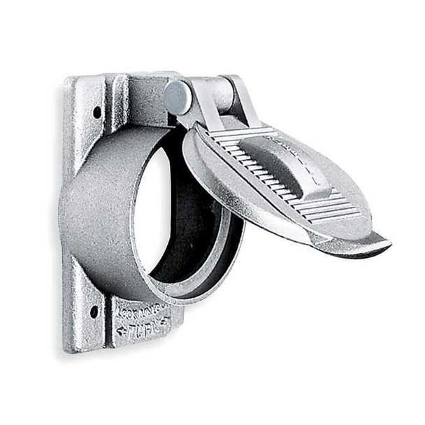 Weatherproof Cover, 1 Gang, Cast Aluminum, Single Receptacle Cover Type