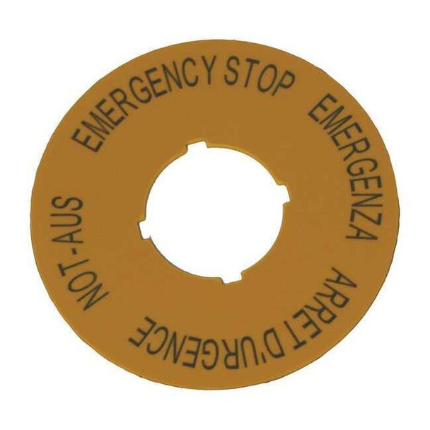 Eaton LegendPlate,EmergencyStop,Blk/Ylw,Round M22-XBK1