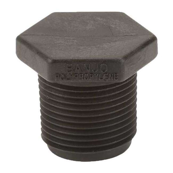 Banjo Plug, Polypropylene, 3/4", Schedule 80, 300 psi Max Pressure PLUG075