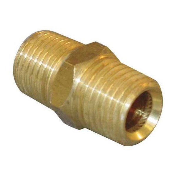 Hex Nipple Chrome Plated Brass Hex Nipple, 1/2 in Male BSPP X 1/2 in Male NPT