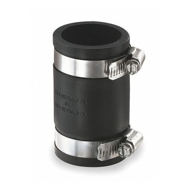 Fernco Flexible Coupling, Pipe Size 1-1/2x1-1/2", Inside Dia.: 1-61/64" 1056-150