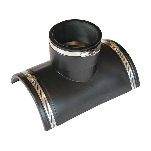 Fernco 4" Flexible Plastic Tap Saddle Tee, Fits 6" Pipe TST-4