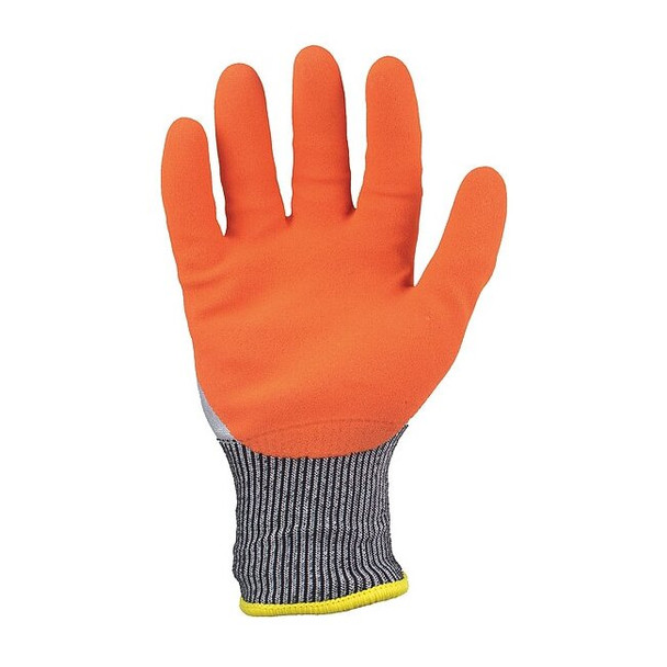 Coated Gloves, HPPE/Latex Palm, Acrylic Lining, Gray/Orange, M ( 8 )