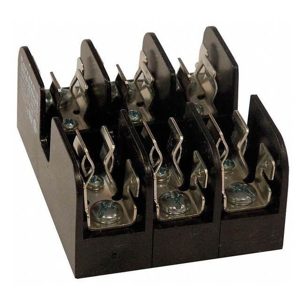 Open Fuse Block, 0 to 30A Amp Range, 600V AC/DC Volt Rating, 3 Poles, Screw