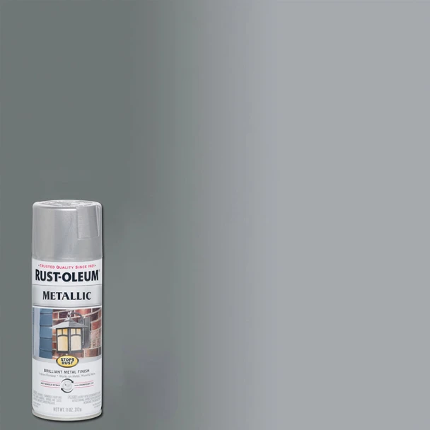 Rust-Oleum Stops Rust 11 Oz. Metallic Satin Spray Paint, Silver 7271830