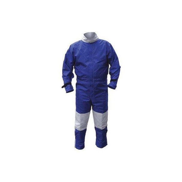 Abrasive Blast Suit, Cotton, Nylon, 4 lb Fabric Weight, 32 in Inseam, Blue, 2XL