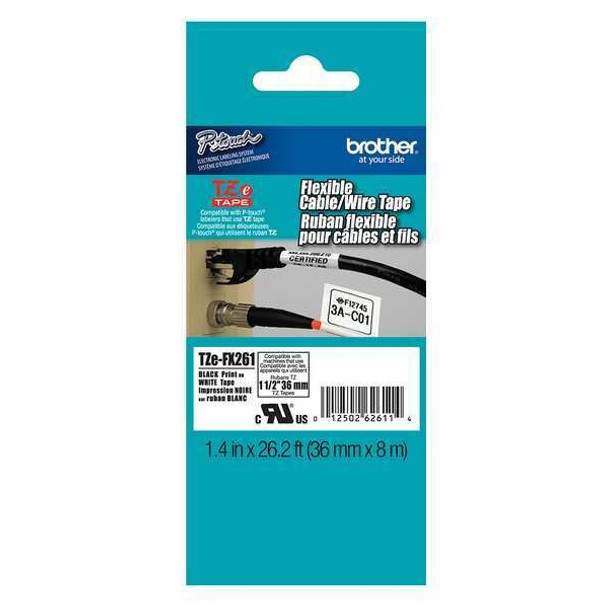Brother Label Tape CTG,White,26ftx1-13/32" TZEFX261G