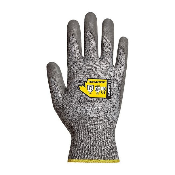 Cut-Resistant Gloves, Cut Level A2 ,Dipped ,Polyurethane ,Smooth ,7 1 PR