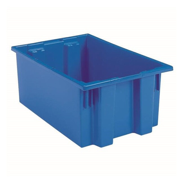 Akro-Mils® Nest & Stack Tote, 19 1/2"L x 10"H x 15 1/2"W, Blue, 1/Each