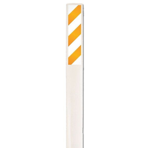 Marker Stakes With Stickers, Fiberglass, 3-3/4" Width, 66" Height, Orange/White