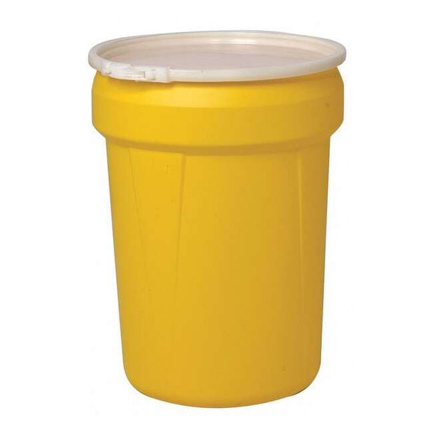 Eagle Mfg Open Head Overpack Drum, Polyethylene, 30 gal, Unlined, Yellow 1601