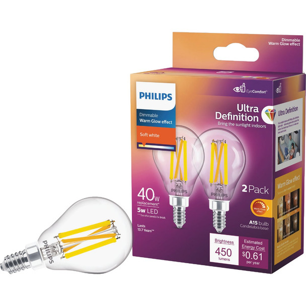 Philips 2pk 40wcl A15e12 Ledbulb 564450
