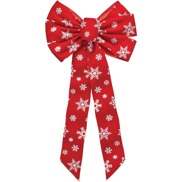 Holiday Trims 7lp 26" Redvlv Snflk Bow 6083 Pack of 12