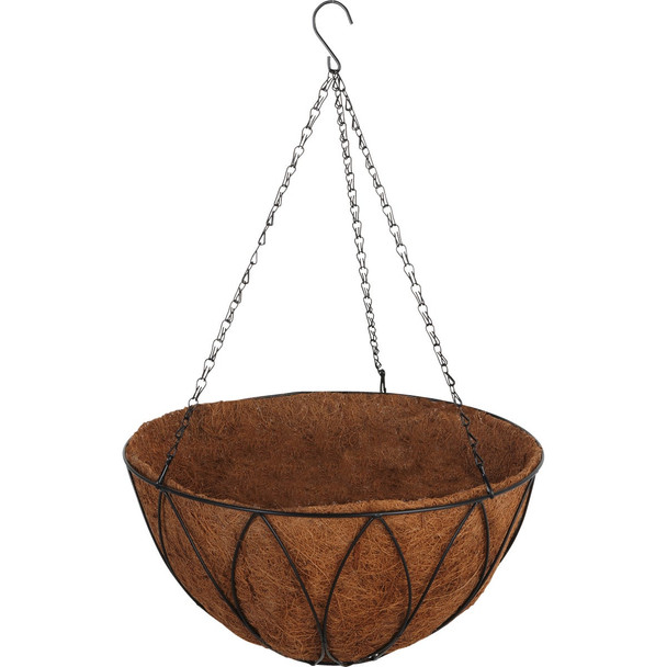 Best Garden 16 In. Steel Rod Black Powder Coat Hanging Plant Basket HB1326-16