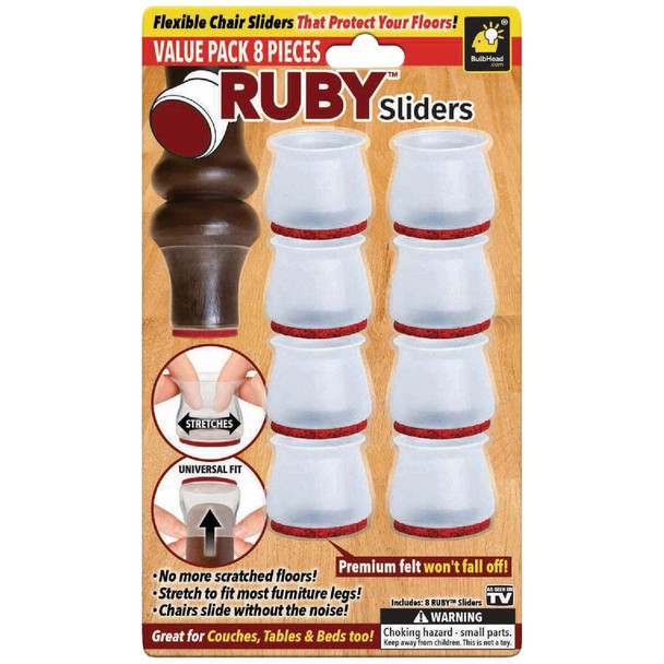 Ruby Sliders Silicone With Felt Bottom Furniture Slider (8-Count) 15503-12